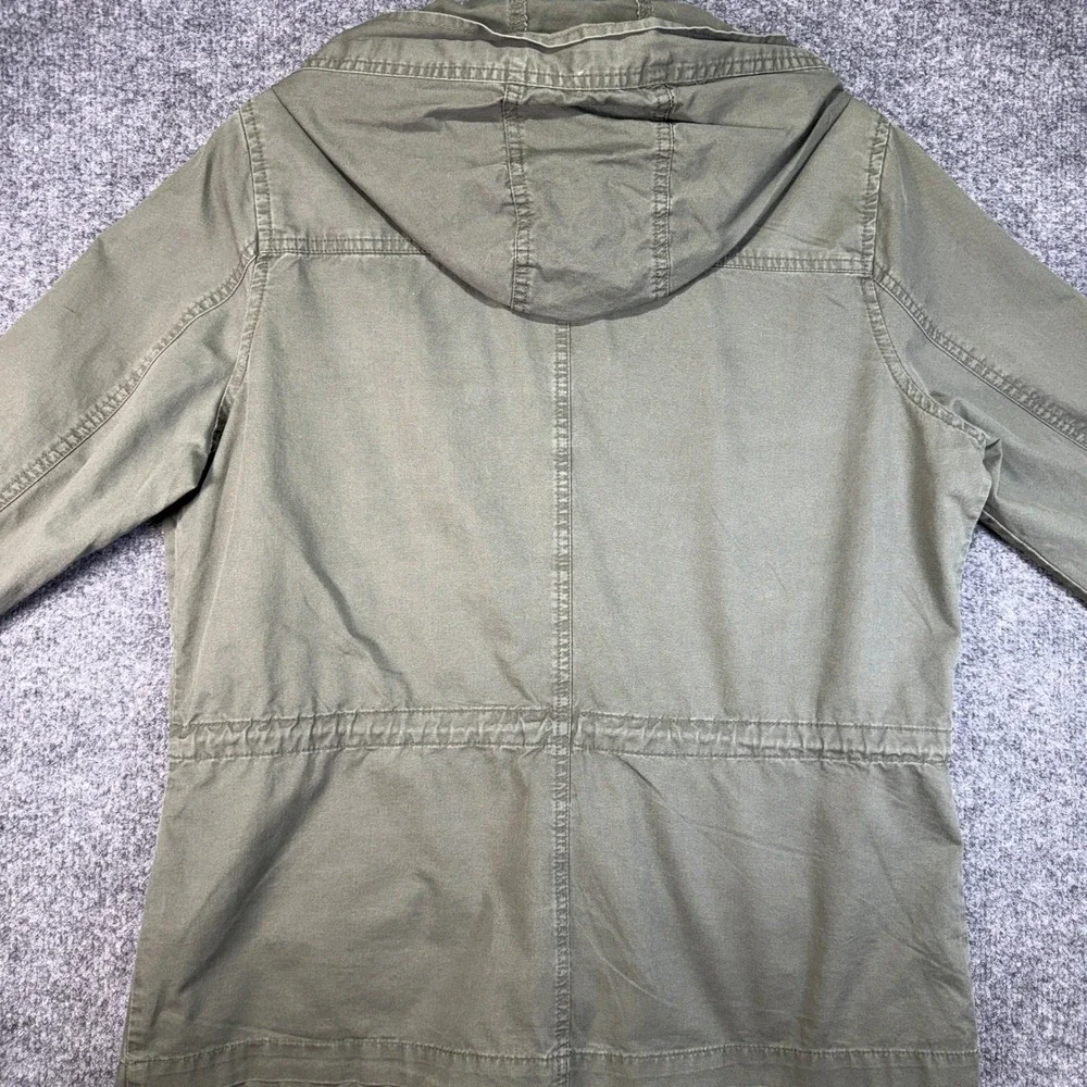 New Look Utility Field Jacket Womens Large Green‎ Hooded Cotton Military Coat